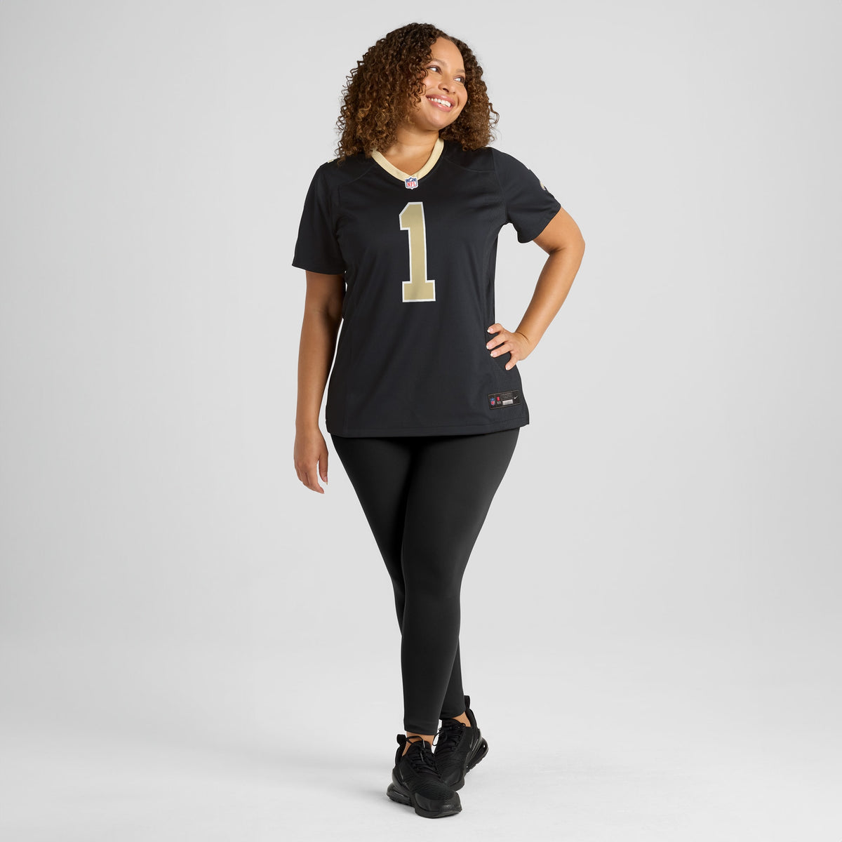 Women's New Orleans Saints Number 1 Mom Nike Black Game Jersey