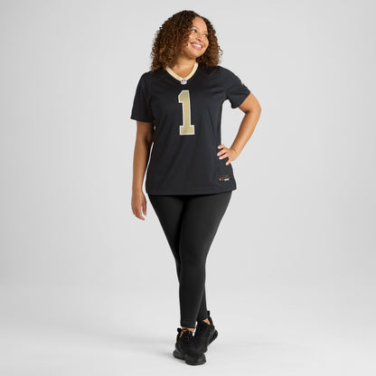 Women's New Orleans Saints Number 1 Mom Nike Black Game Jersey