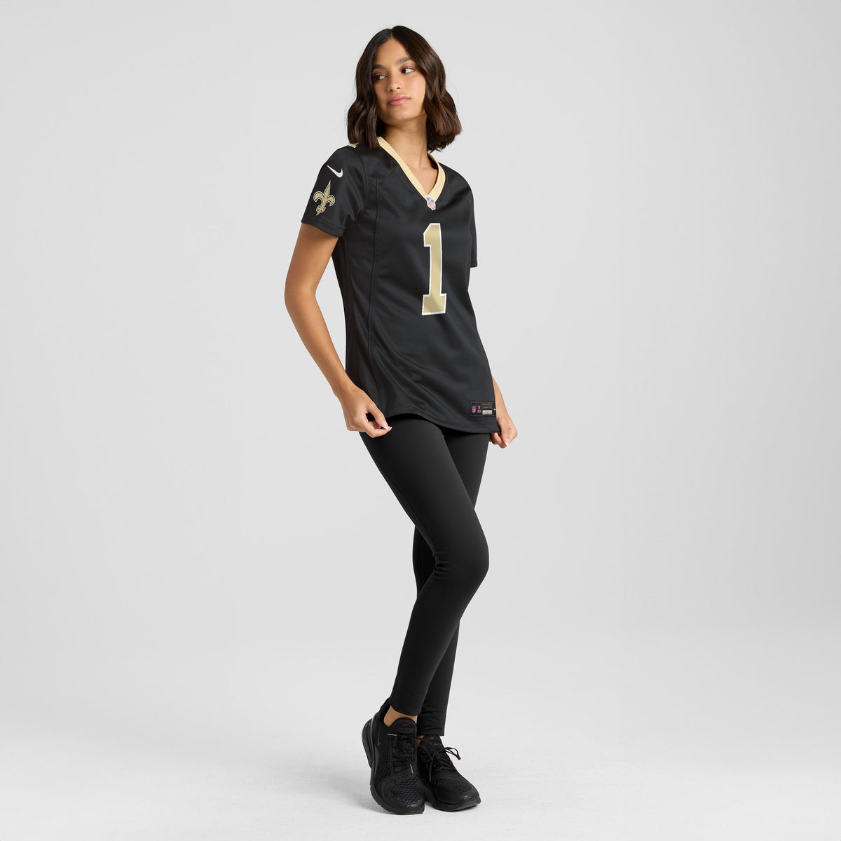 Women's New Orleans Saints Number 1 Mom Nike Black Game Jersey