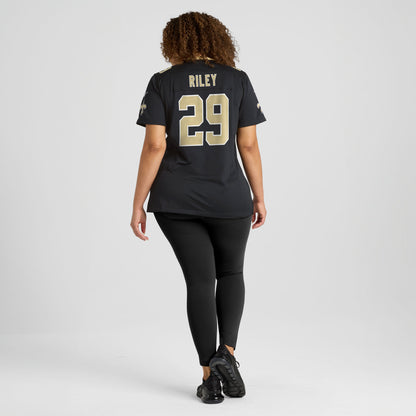 Women's New Orleans Saints Quincy Riley Nike Black Team Game Jersey