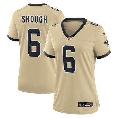 Women's New Orleans Saints Tyler Shough Nike Gold Alternate Game Player Jersey