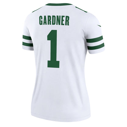 Women's New York Jets Ahmad Sauce Gardner Nike Legacy White Legend Player Performance Top