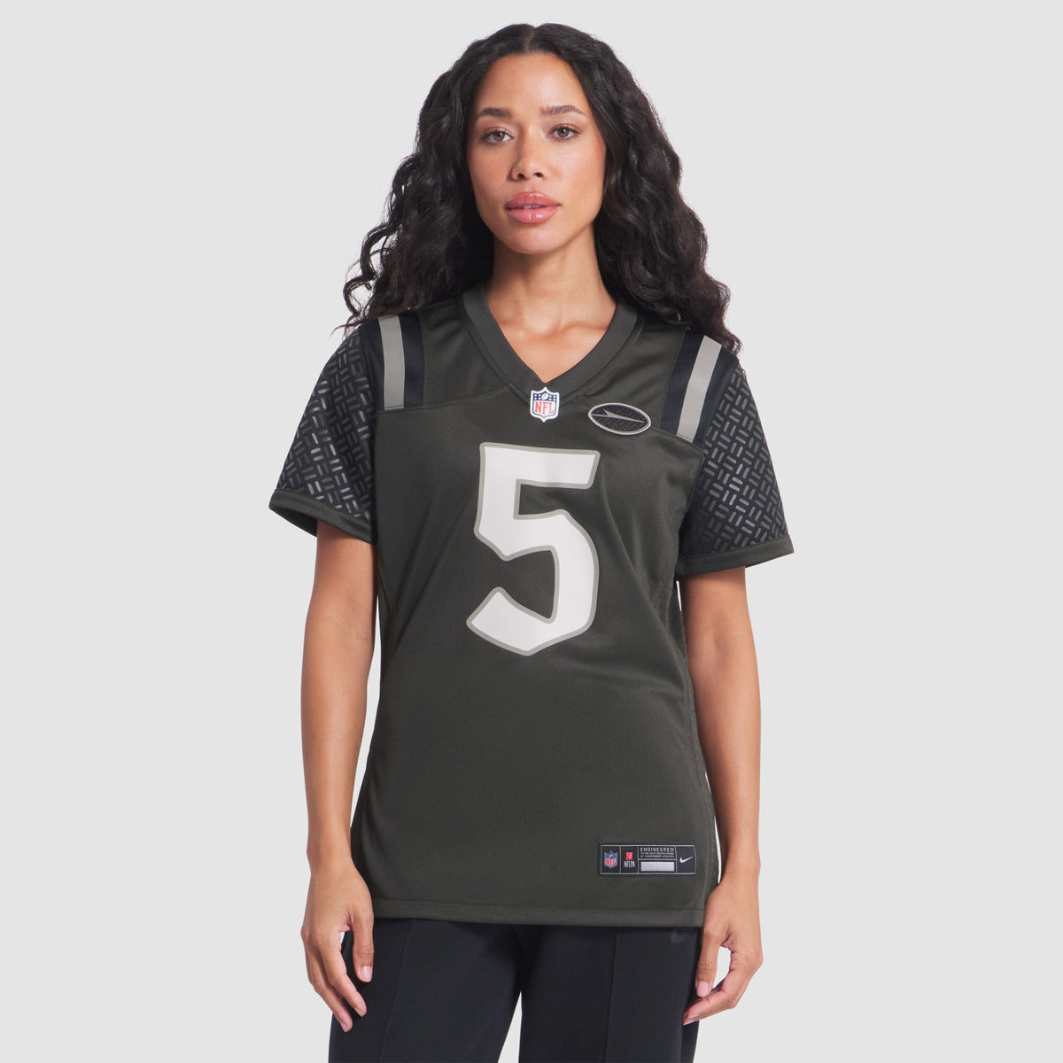 Women's New York Jets Garrett Wilson Nike Gotham Green 2025 Rivalries Collection Game Jersey
