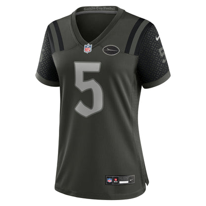 Women's New York Jets Garrett Wilson Nike Gotham Green 2025 Rivalries Collection Game Jersey