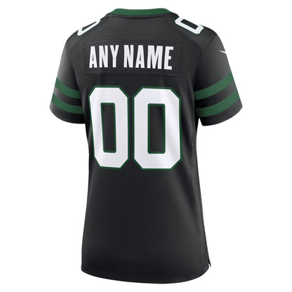 Women's New York Jets Nike Legacy Black Alternate Custom Game Jersey