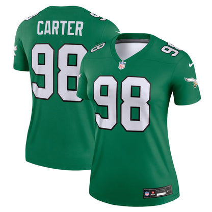 Women's Philadelphia Eagles Jalen Carter Nike Kelly Green Alternate Legend Player Performance Top