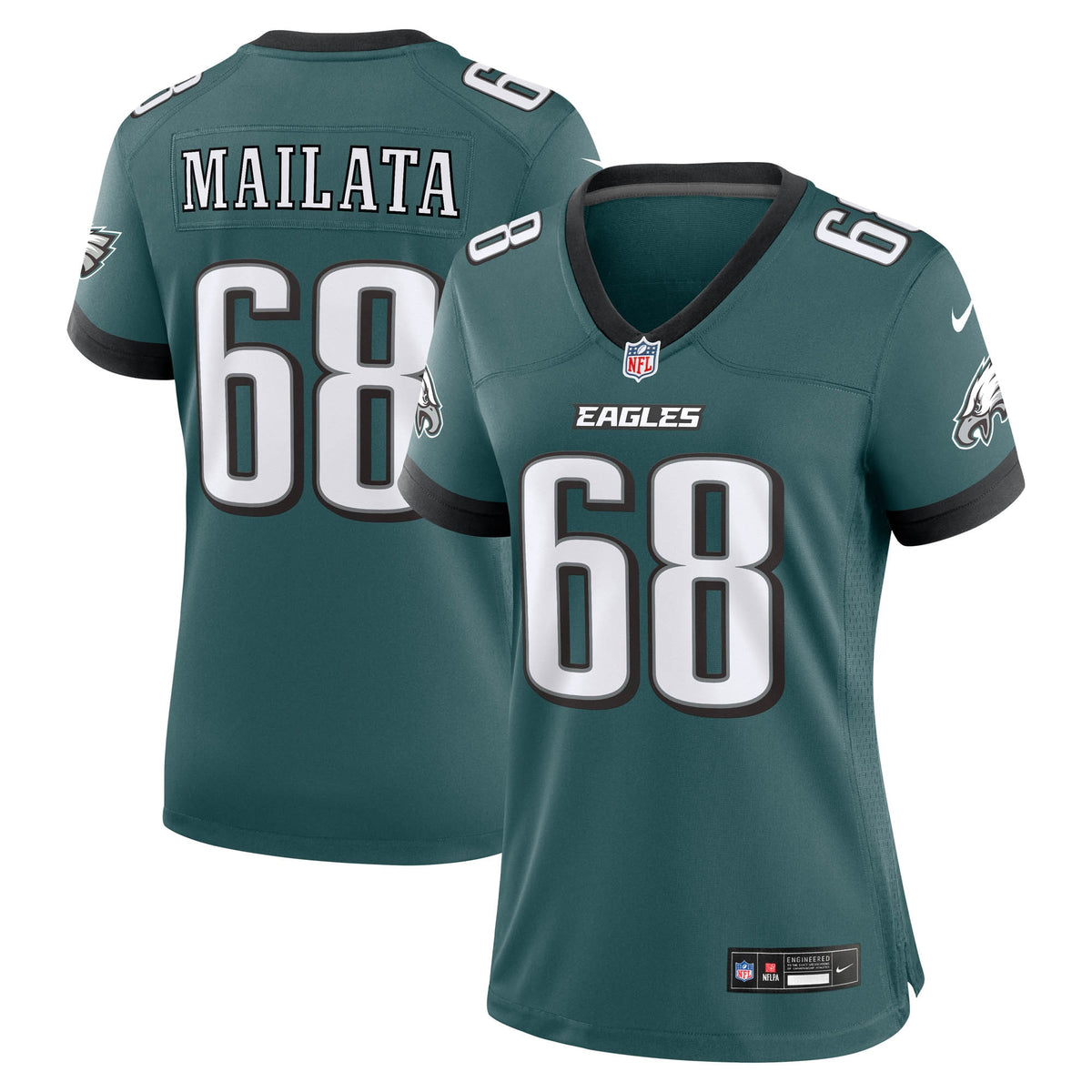 Women's Philadelphia Eagles Jordan Mailata Nike Midnight Green Team Game Jersey