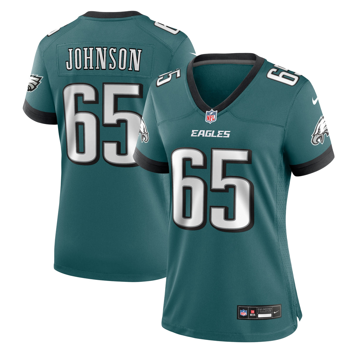 Women's Philadelphia Eagles Lane Johnson Nike Midnight Green Team Game Jersey