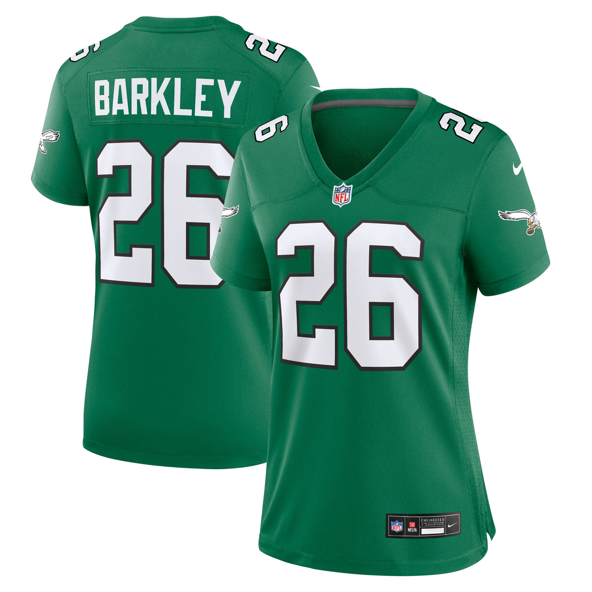 Women's Philadelphia Eagles Saquon Barkley Nike Kelly Green Alternate Game Jersey