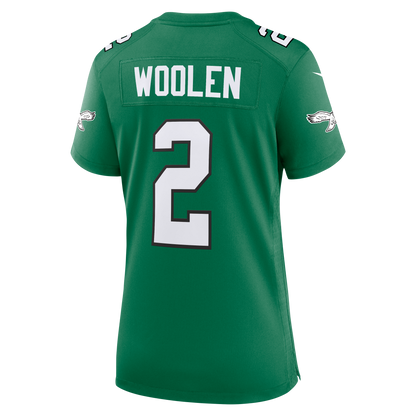 Women's Philadelphia Eagles Tariq Woolen Nike Kelly Green Alternate Game Jersey