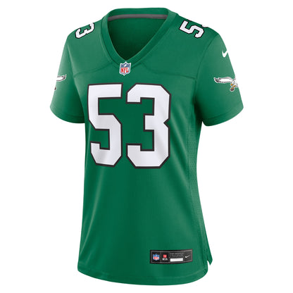 Women's Philadelphia Eagles Zack Baun Nike Kelly Green Alternate Game Jersey