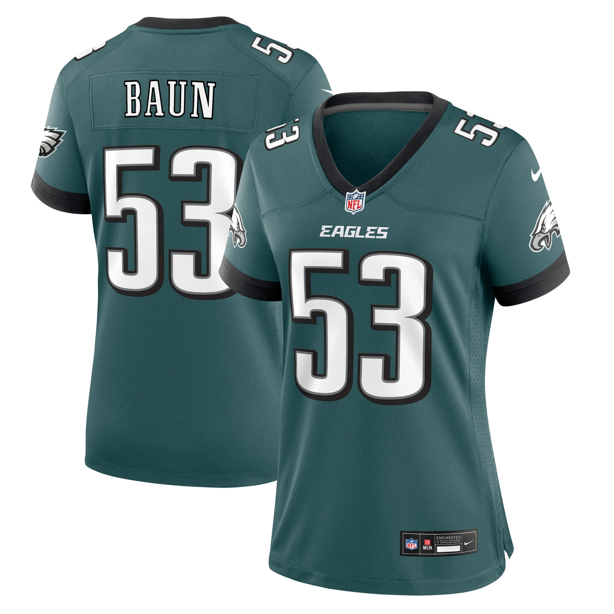 Women's Philadelphia Eagles Zack Baun Nike Midnight Green Game Jersey