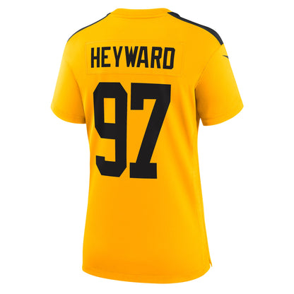 Women's Pittsburgh Steelers Cameron Heyward Nike Gold Alternate 1933 Throwback Game Jersey
