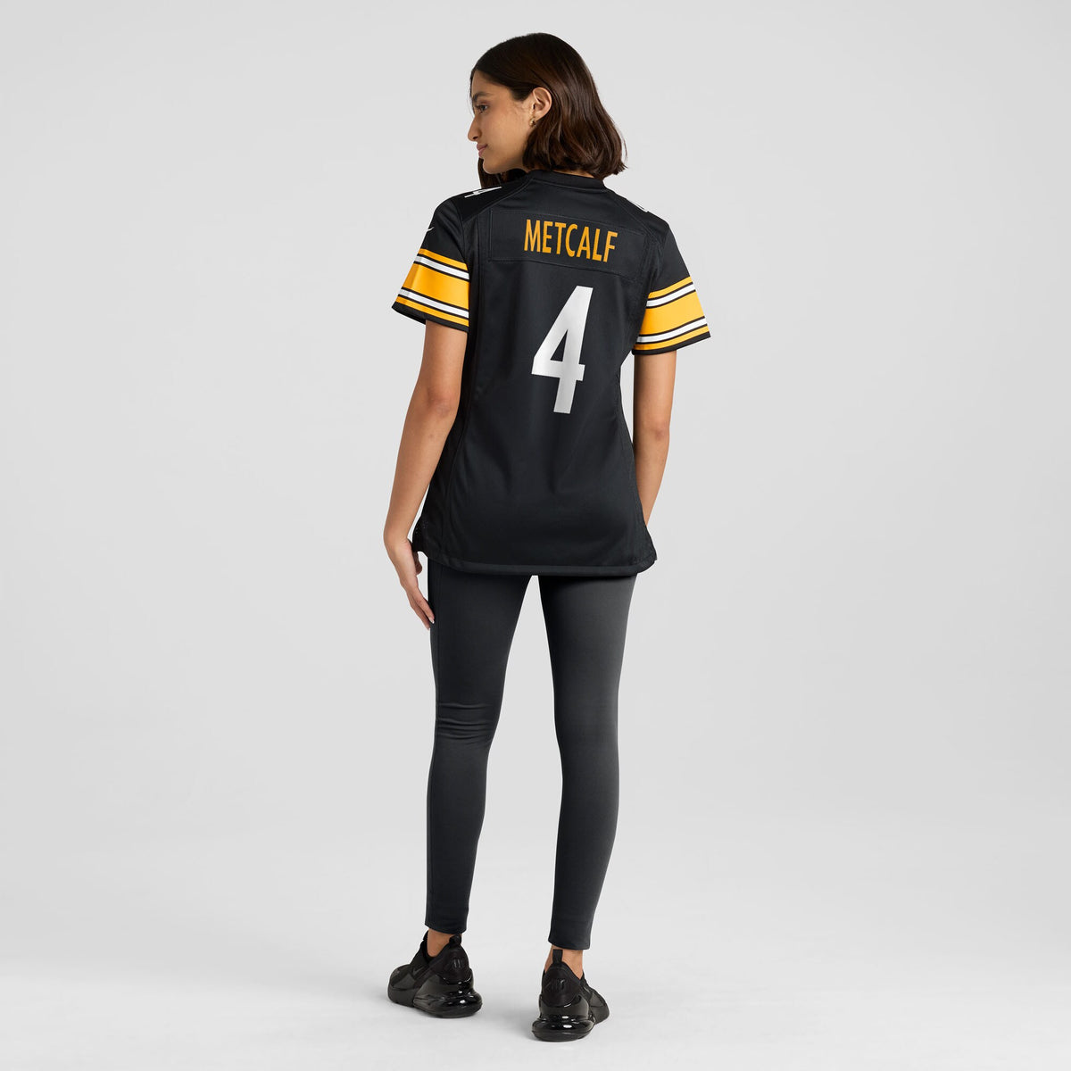 Women's Pittsburgh Steelers DK Metcalf Nike Black Team Game Jersey