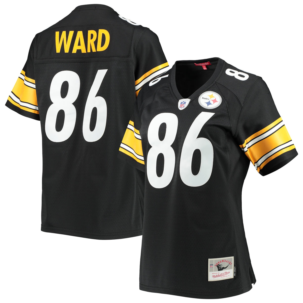 Women's Pittsburgh Steelers Hines Ward Mitchell & Ness Black Legacy Replica Player Jersey