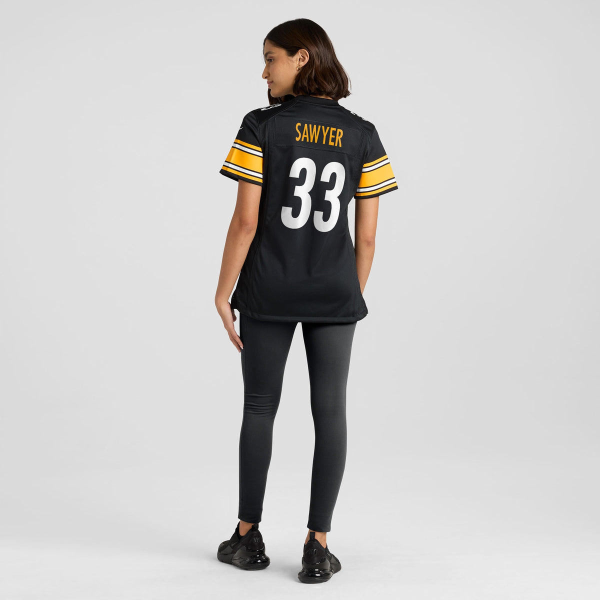 Women's Pittsburgh Steelers Jack Sawyer Nike Black Team Game Jersey