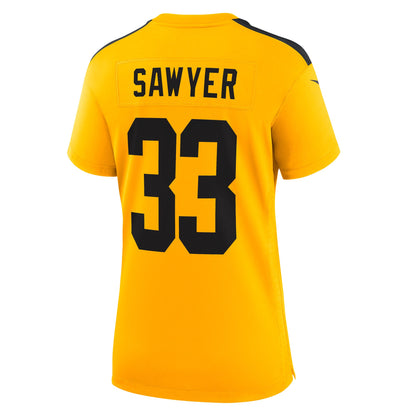Women's Pittsburgh Steelers Jack Sawyer Nike Gold Alternate Game Jersey