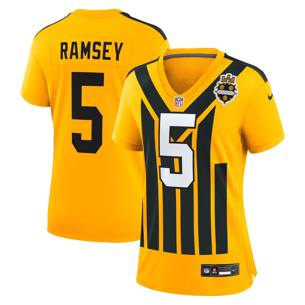 Women's Pittsburgh Steelers Jalen Ramsey Nike Gold Alternate 1933 Throwback Game Jersey