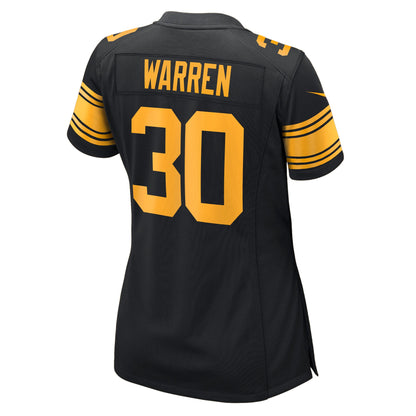 Women's Pittsburgh Steelers Jaylen Warren Nike Black Alternate Game Jersey