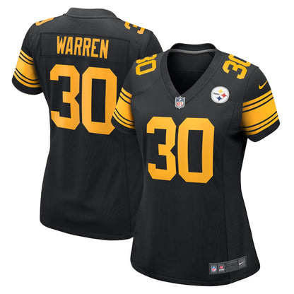 Women's Pittsburgh Steelers Jaylen Warren Nike Black Alternate Game Jersey