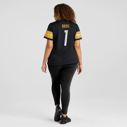 Women's Pittsburgh Steelers Number 1 Bride Nike Black Game Jersey