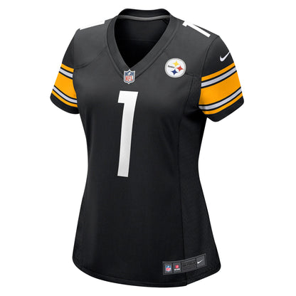 Women's Pittsburgh Steelers Number 1 Mom Nike Black Game Jersey