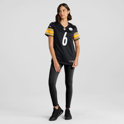 Women's Pittsburgh Steelers Patrick Queen Nike Black Game Player Jersey