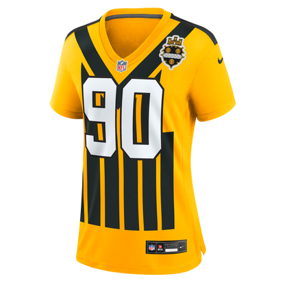 Women's Pittsburgh Steelers T.J. Watt Nike Gold Alternate 1933 Throwback Game Jersey