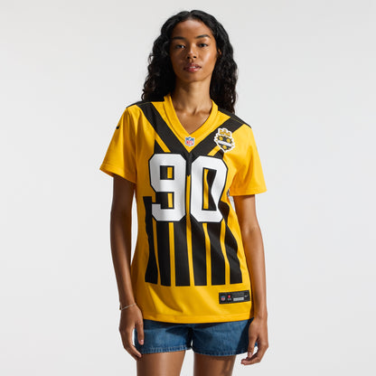Women's Pittsburgh Steelers T.J. Watt Nike Gold Alternate 1933 Throwback Game Jersey