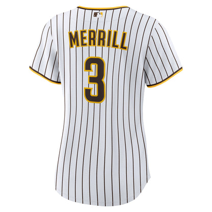 Women's San Diego Padres Jackson Merrill Nike White Home Replica Jersey