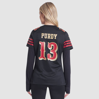Women's San Francisco 49ers Brock Purdy Nike Black 2025 Rivalries Collection Game Jersey