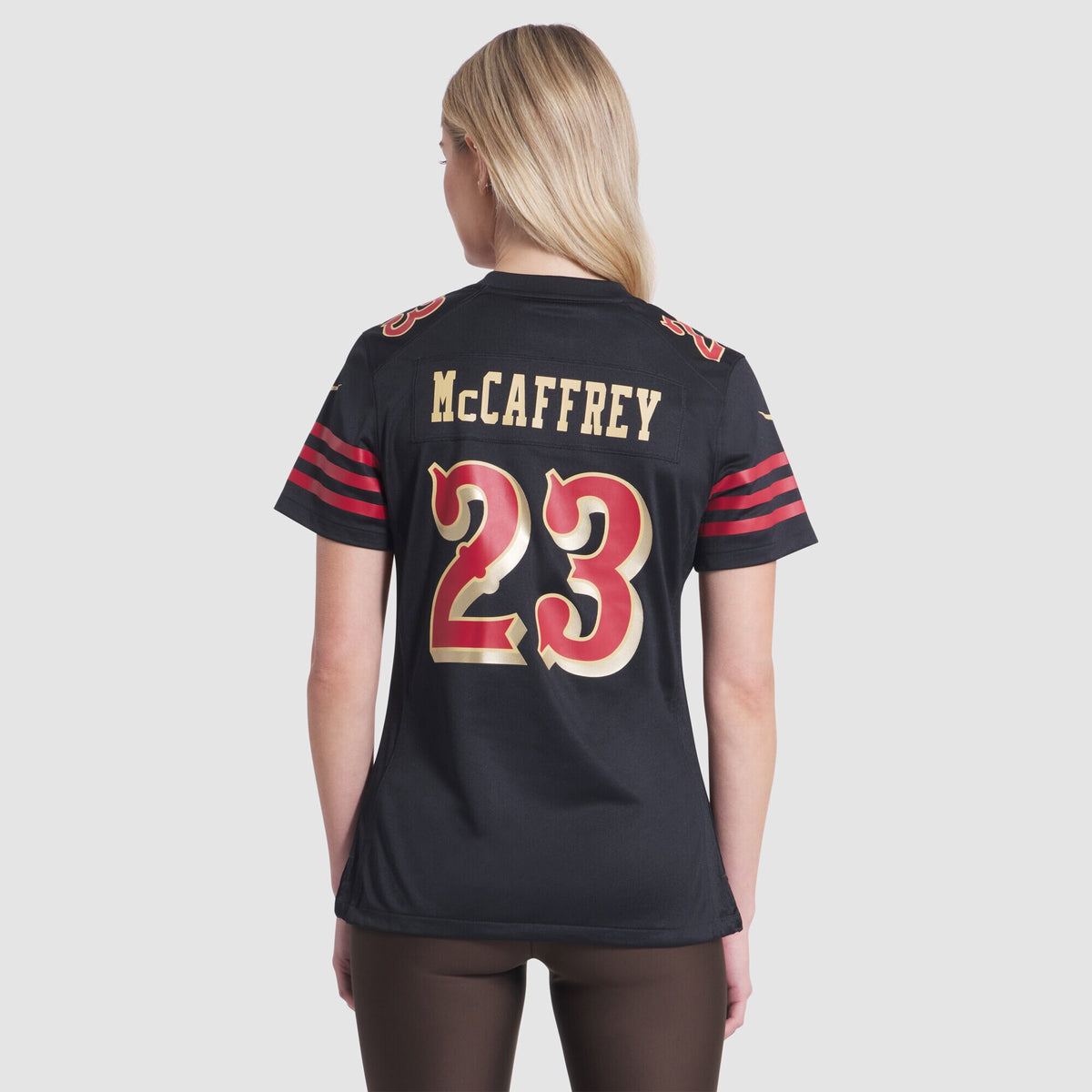 Women's San Francisco 49ers Christian McCaffrey Nike Black 2025 Rivalries Collection Game Jersey