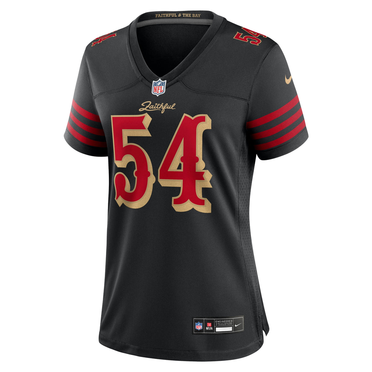 Women's San Francisco 49ers Fred Warner Nike Black 2025 Rivalries Collection Game Jersey