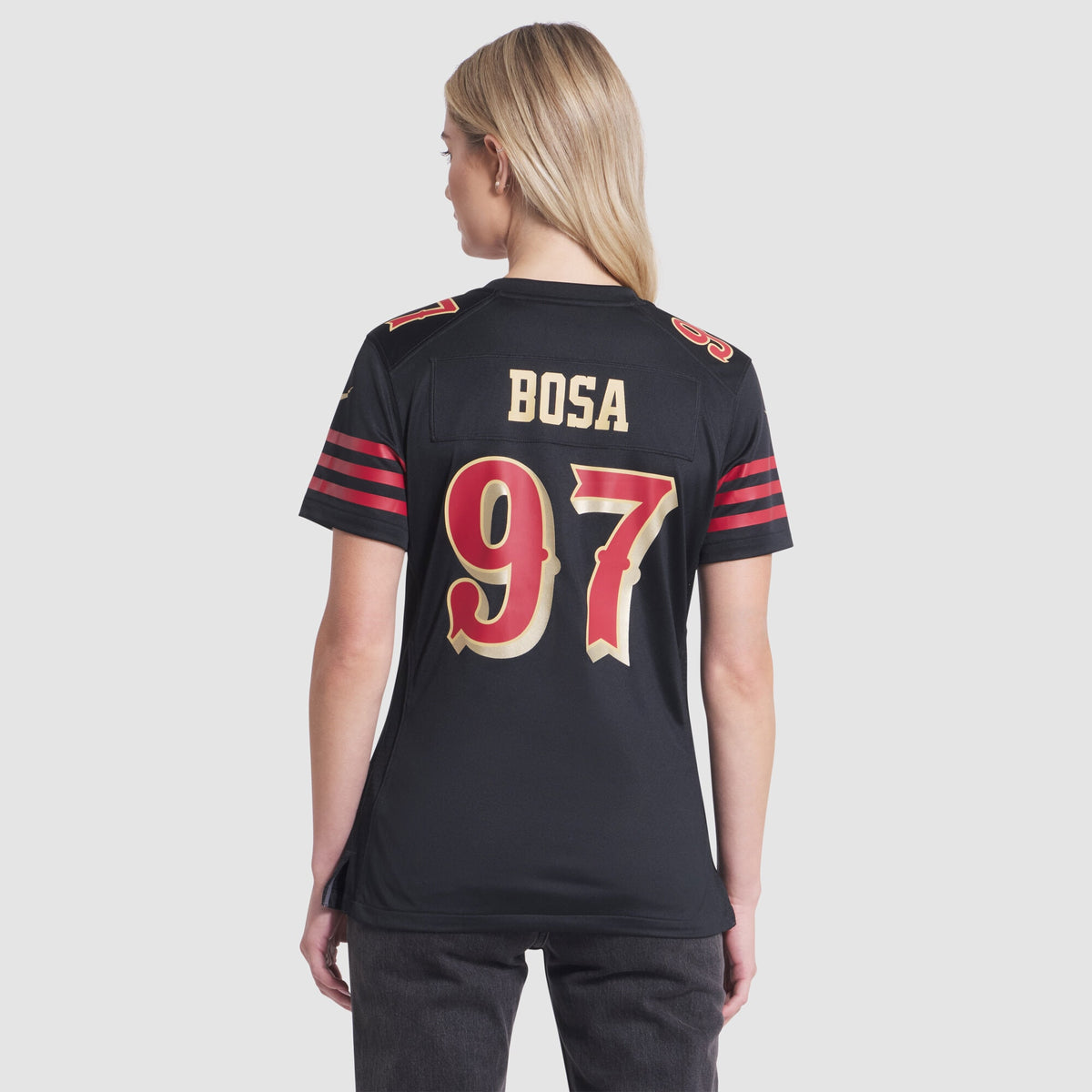 Women's San Francisco 49ers Nick Bosa Nike Black 2025 Rivalries Collection Game Jersey