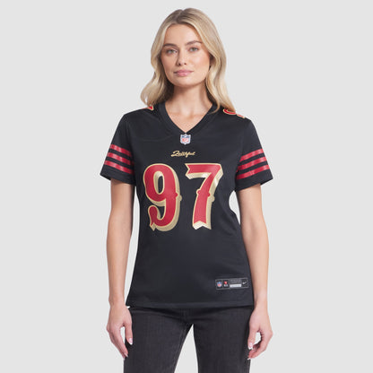 Women's San Francisco 49ers Nick Bosa Nike Black 2025 Rivalries Collection Game Jersey