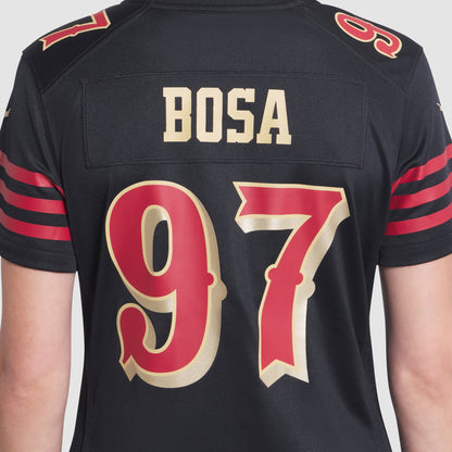Women's San Francisco 49ers Nick Bosa Nike Black 2025 Rivalries Collection Game Jersey