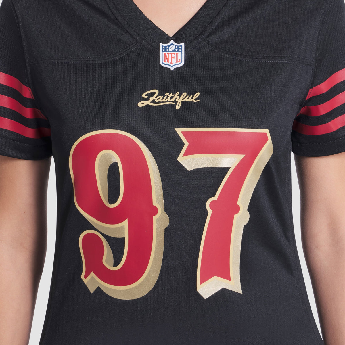 Women's San Francisco 49ers Nick Bosa Nike Black 2025 Rivalries Collection Game Jersey