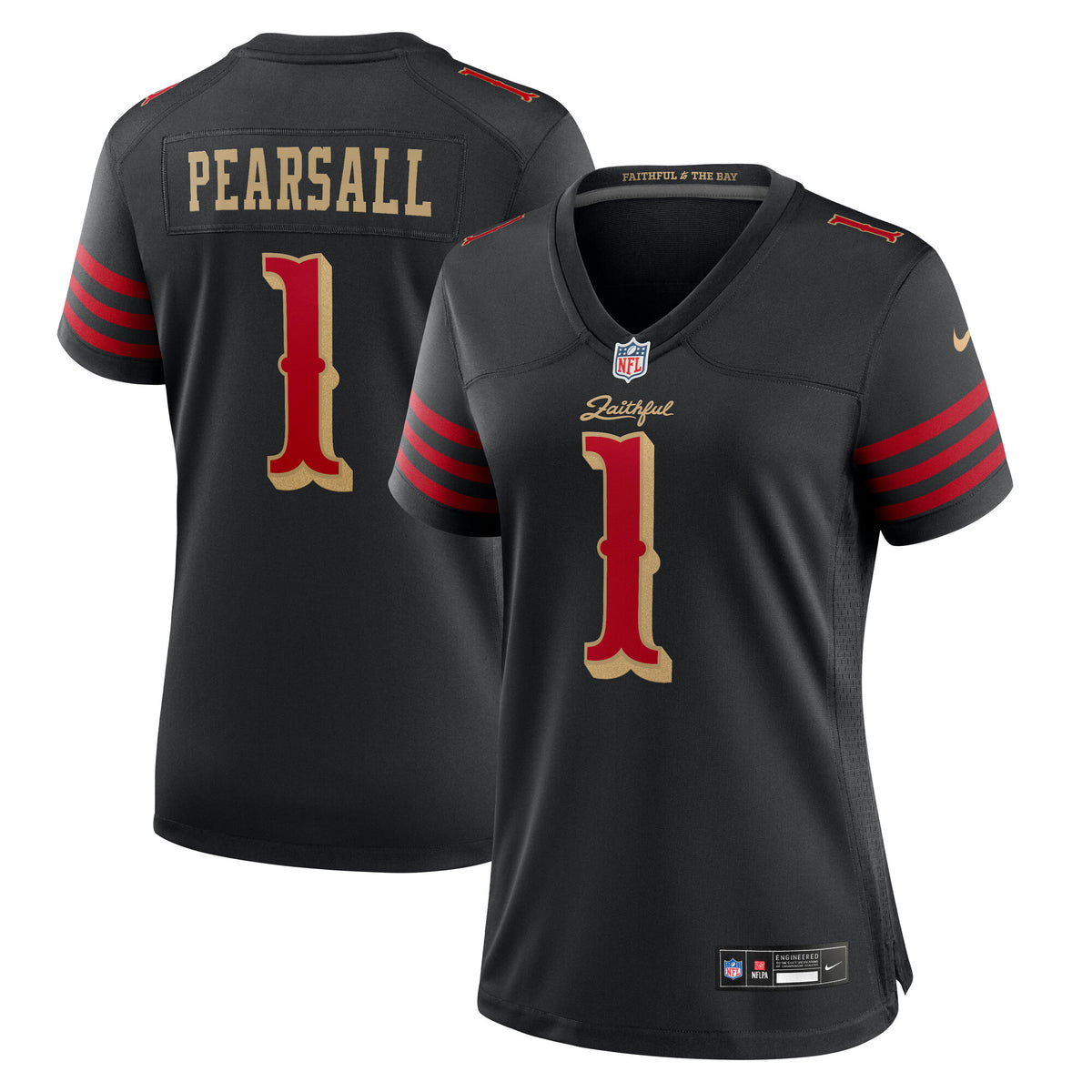 Women's San Francisco 49ers Ricky Pearsall Nike Black 2025 Rivalries Collection Game Jersey