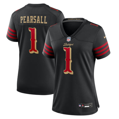 Women's San Francisco 49ers Ricky Pearsall Nike Black 2025 Rivalries Collection Game Jersey