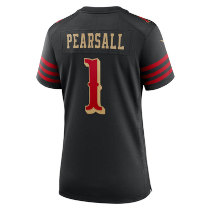 Women's San Francisco 49ers Ricky Pearsall Nike Black 2025 Rivalries Collection Game Jersey