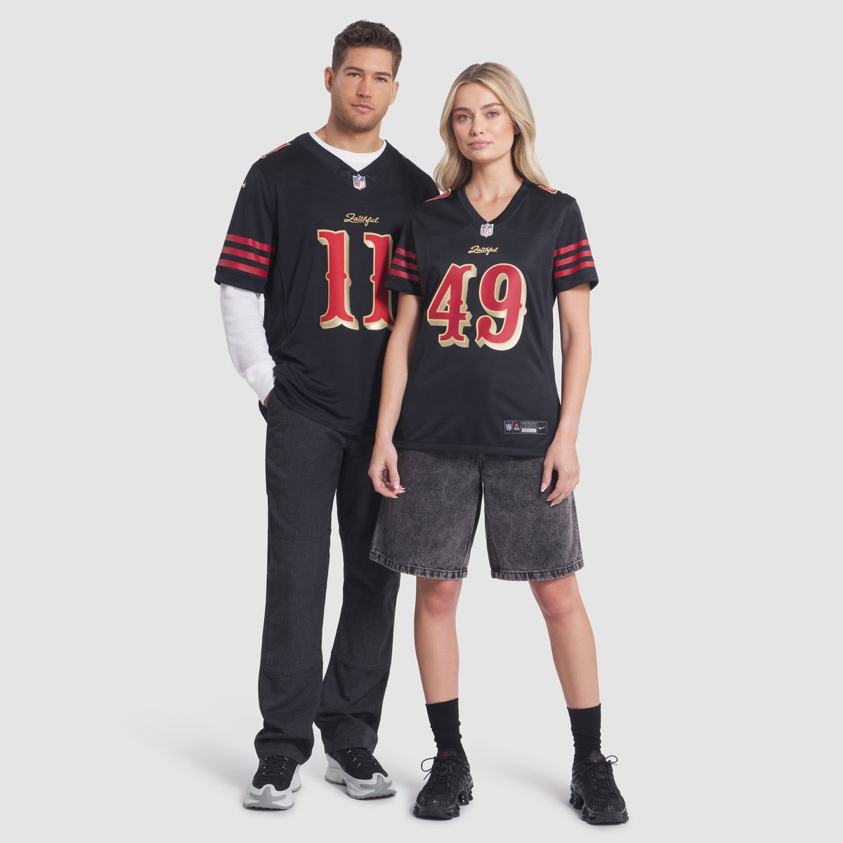 Women's San Francisco 49ers The Faithful Nike Black 2025 Rivalries Collection Game Jersey