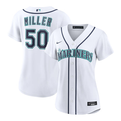 Women's Seattle Mariners Bryce Miller Nike White Home Replica Jersey
