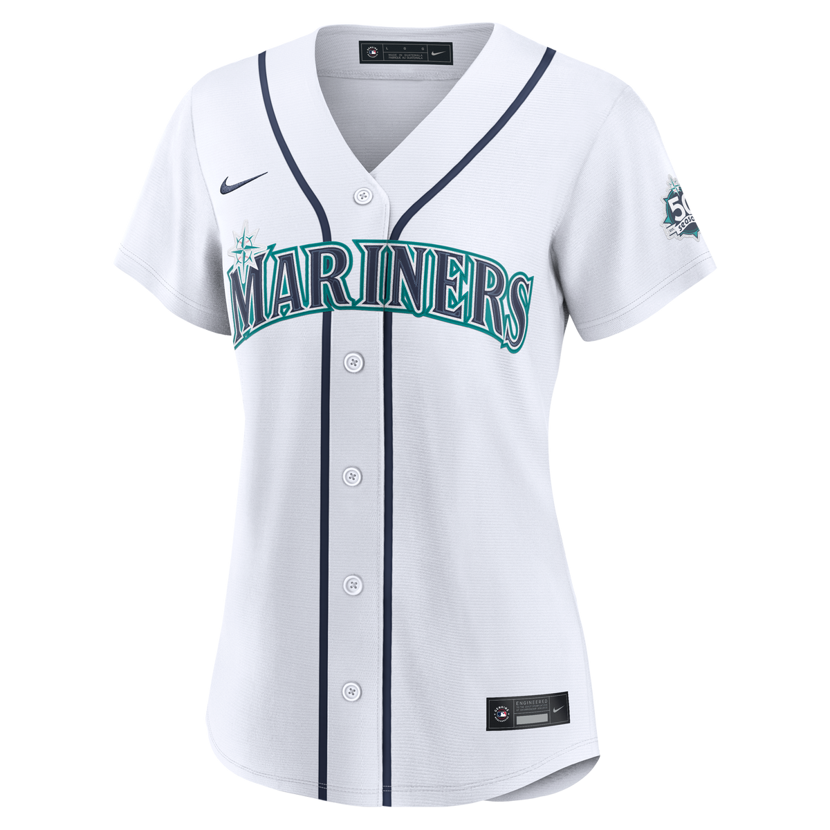 Women's Seattle Mariners Cal Raleigh Nike White Home 50th Season Stadium Jersey