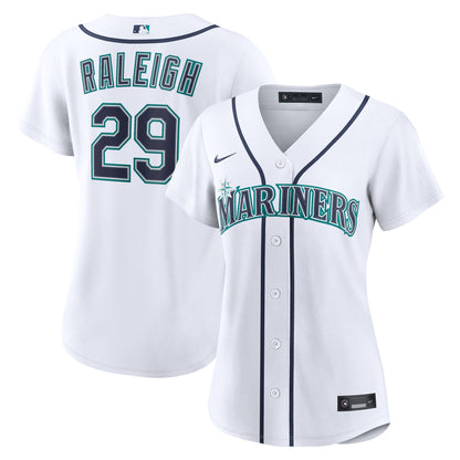Women's Seattle Mariners Cal Raleigh Nike White Home Replica Jersey