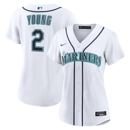 Women's Seattle Mariners Cole Young Nike White Home Replica Jersey