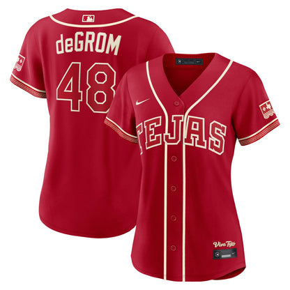 Women's Texas Rangers Jacob deGrom Nike Red 2026 City Connect Stadium Jersey