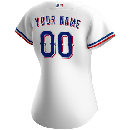 Women's Texas Rangers Nike White Home Replica Custom Jersey