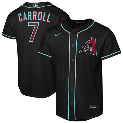 Youth Arizona Diamondbacks Corbin Carroll Nike Black Alternate Replica Jersey