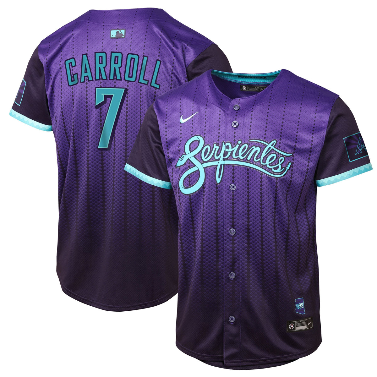 Youth Arizona Diamondbacks Corbin Carroll Nike Purple 2025 City Connect Limited Player Jersey