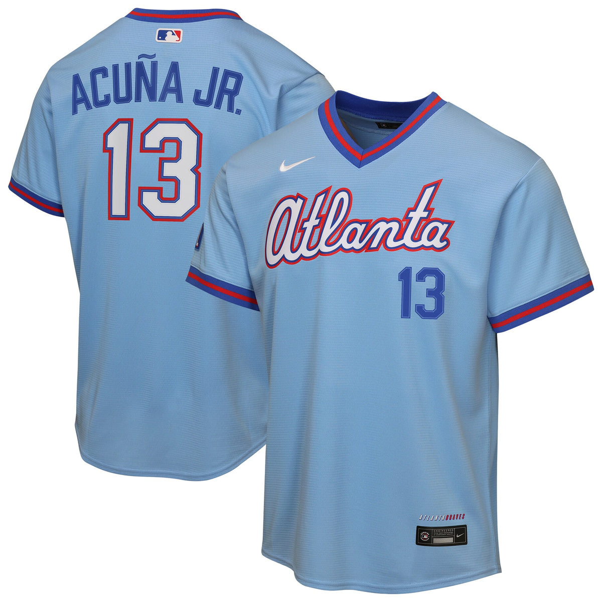 Youth Atlanta Braves Ronald Acuí±a Jr. Nike Powder Blue 2026 City Connect Stadium Jersey